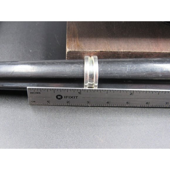 Size 6.75 Sterling Silver Odd Channel Wide Band Ring - Picture 6 of 7